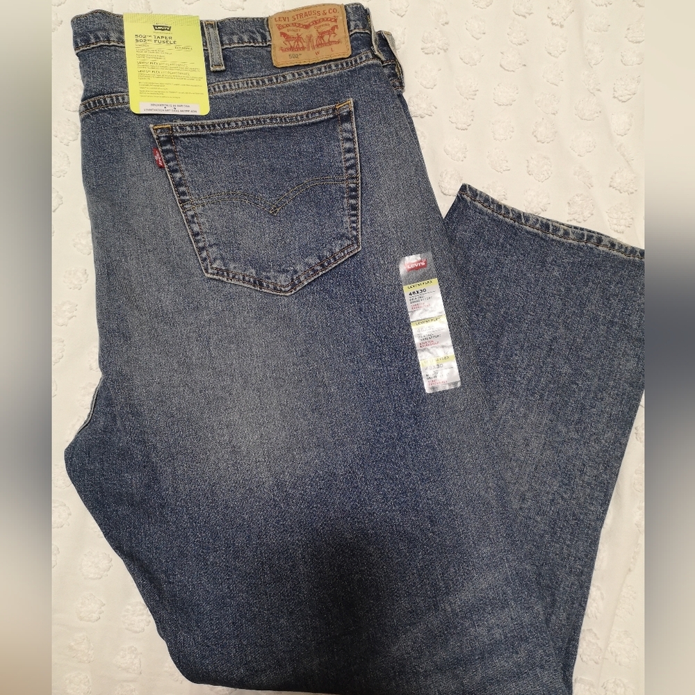 Levi’s Men's 502 Taper Flex Big & Tall Jeans 48x30 Medium Wash